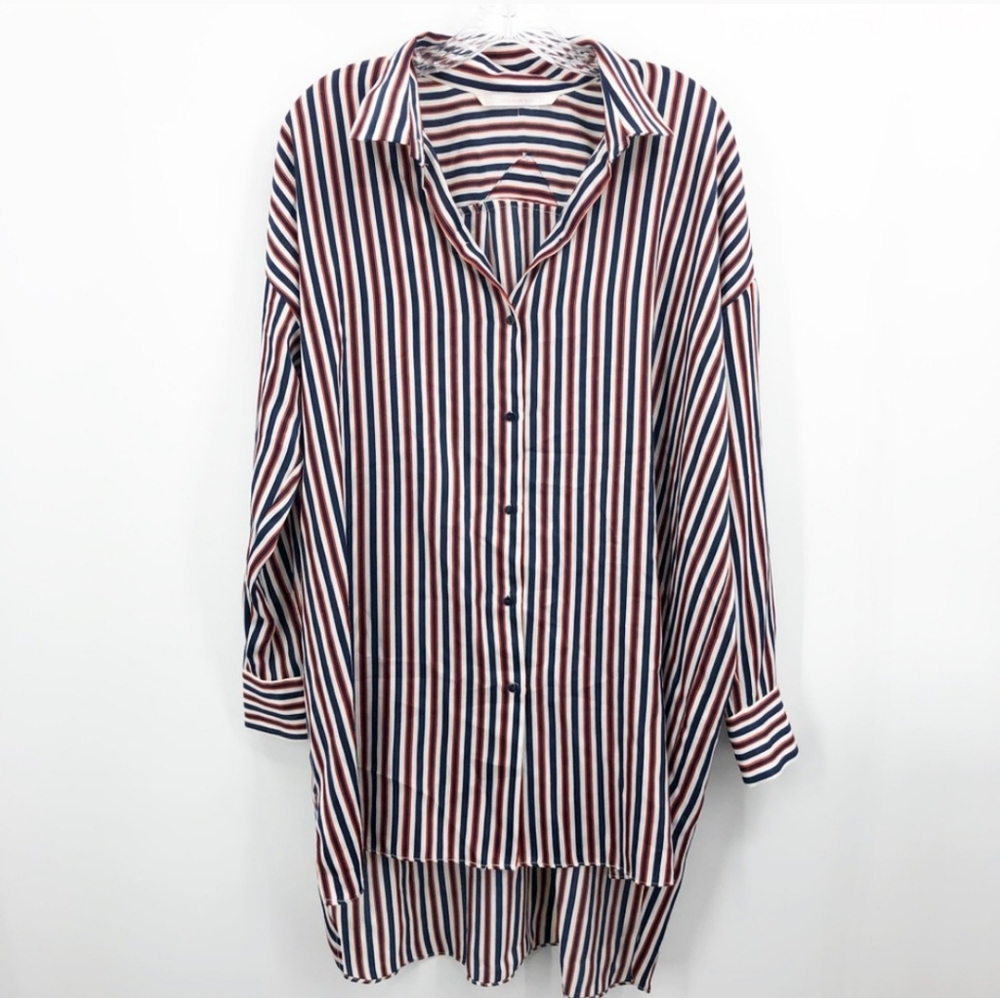 Zara ☆ Button Down Shirt/Dress - Stripes